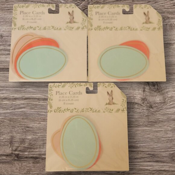 Easter Egg Place Cards 24 Ct Pink Coral Green Gold Foil Party Brunch Breakfast‎ - Picture 1 of 3
